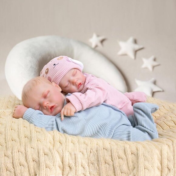 18 Inch Realistic Real Life Newborn Boy Doll Coming with Feeding Set & Gift Box - Picture 6 of 7